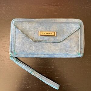 Tahari Light Blue Wristlet Clutch